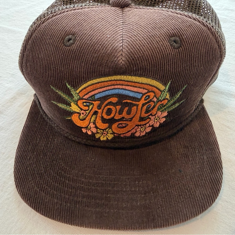 Howler Brothers Brown Corduroy Hat NEW Rainbow Logo